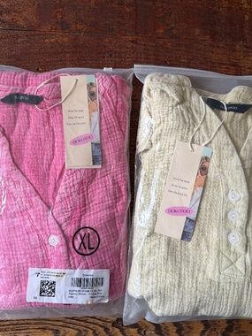 NWT Dokotoo Women's Casual Button V Neck Long Sleeve Shirts